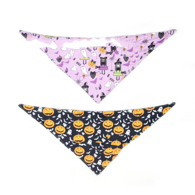 Halloween Double sided Saliva Towel Pet Accessories Witch Or Pumpkin - Shop at LoveMi