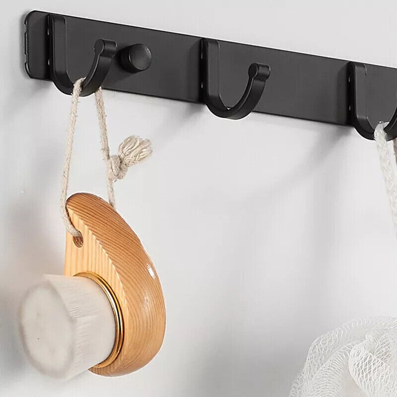 7 Hooks Wall Mounted Hanger Key Coat Clothes Door Holder Rack Hook Aluminum — image 7