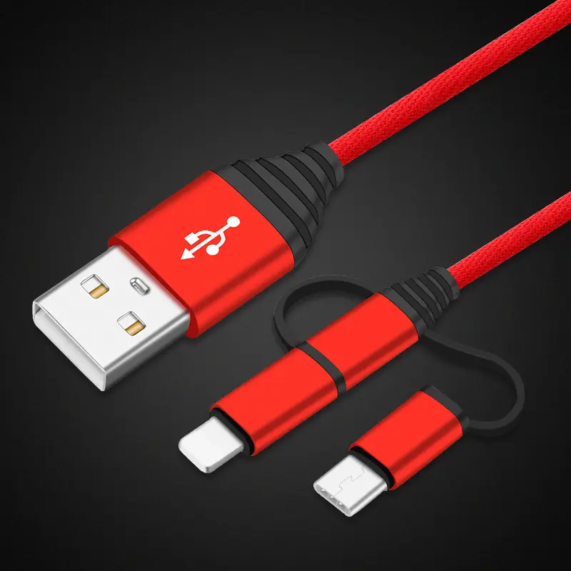 Cloth Woven Three-in-one Fast Charge Data Cable