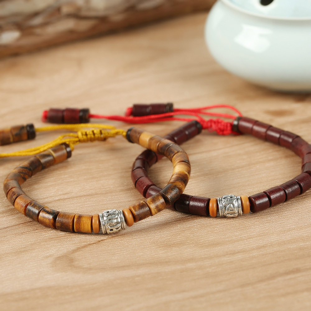 Hand-woven Bracelet Tiger Skin Sandalwood Beads