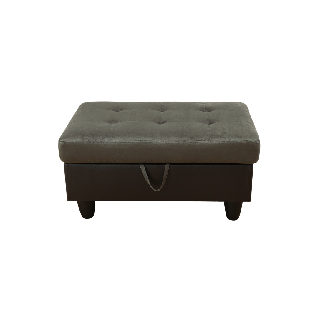 Taupe Flannel And PVC 3-Piece Couch Living Room Sofa Set