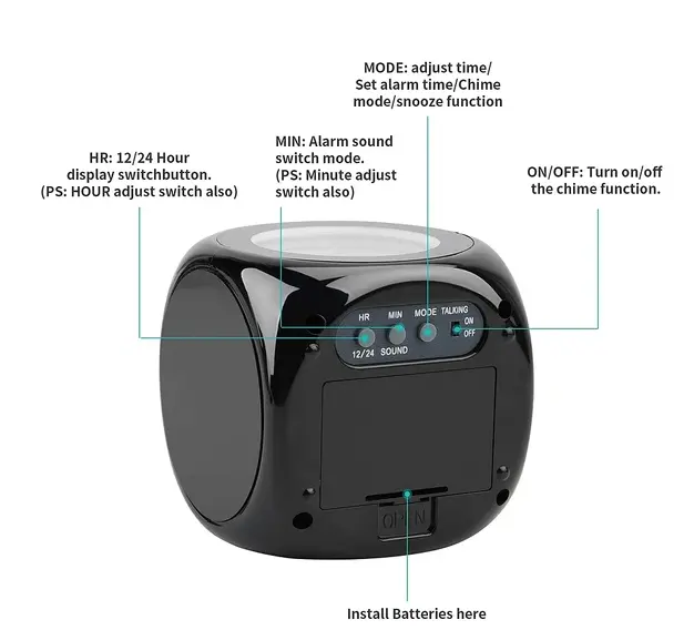 LED Projection Alarm Clock Digital LCD Display