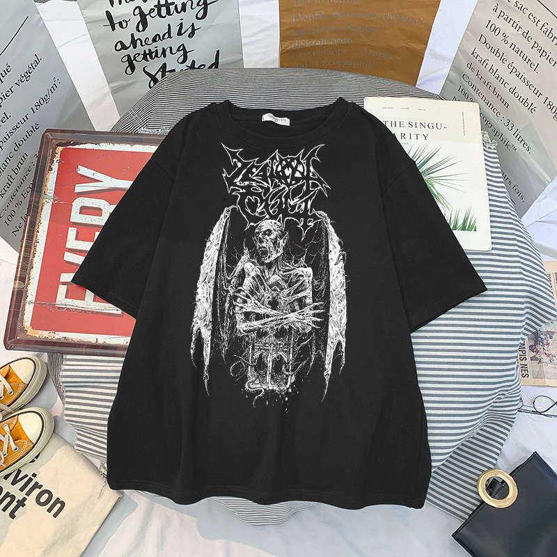 Women's Loose Crew Neck Printed Short Sleeve T-Shirt