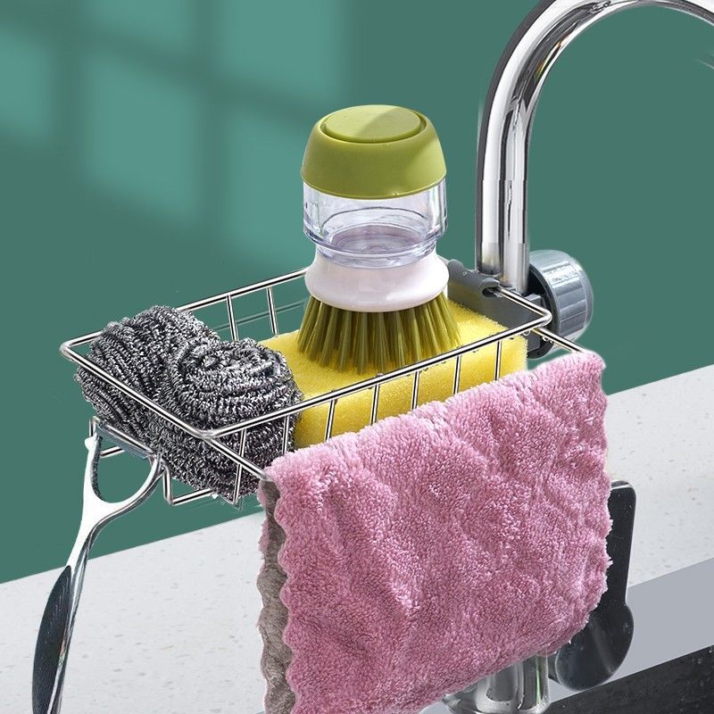 Adjustable Sink Drain Rack Sponge Storage Faucet Holder Soap Drainer Shelf Basket Organizer Kitchen Bathroom Accessories source detail image 3