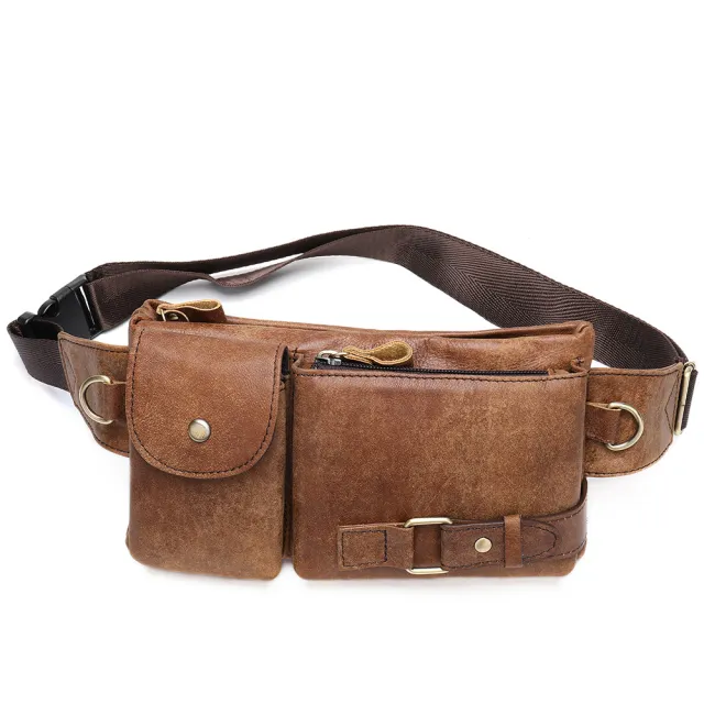 Fashion Men's Leather Shoulder Bag Brown - Shop at LoveMi