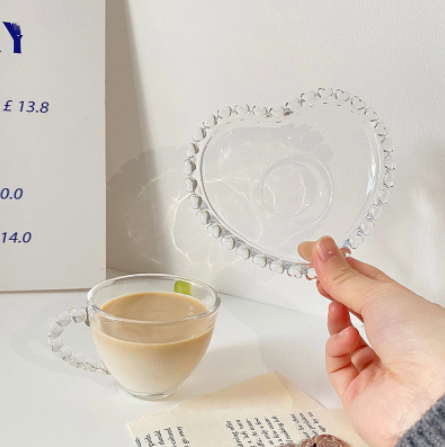 Fruit High Tray Clear Glass Love Cake Dessert Decoration