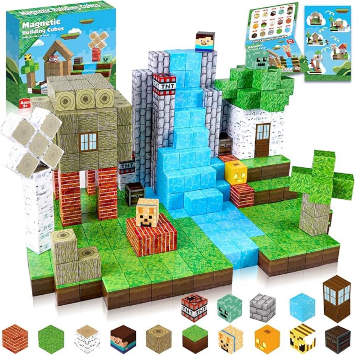 10 0Pcs Magnetic Building Blocks Set Puzzle Toy  Kids Children Toy Christmas Gift