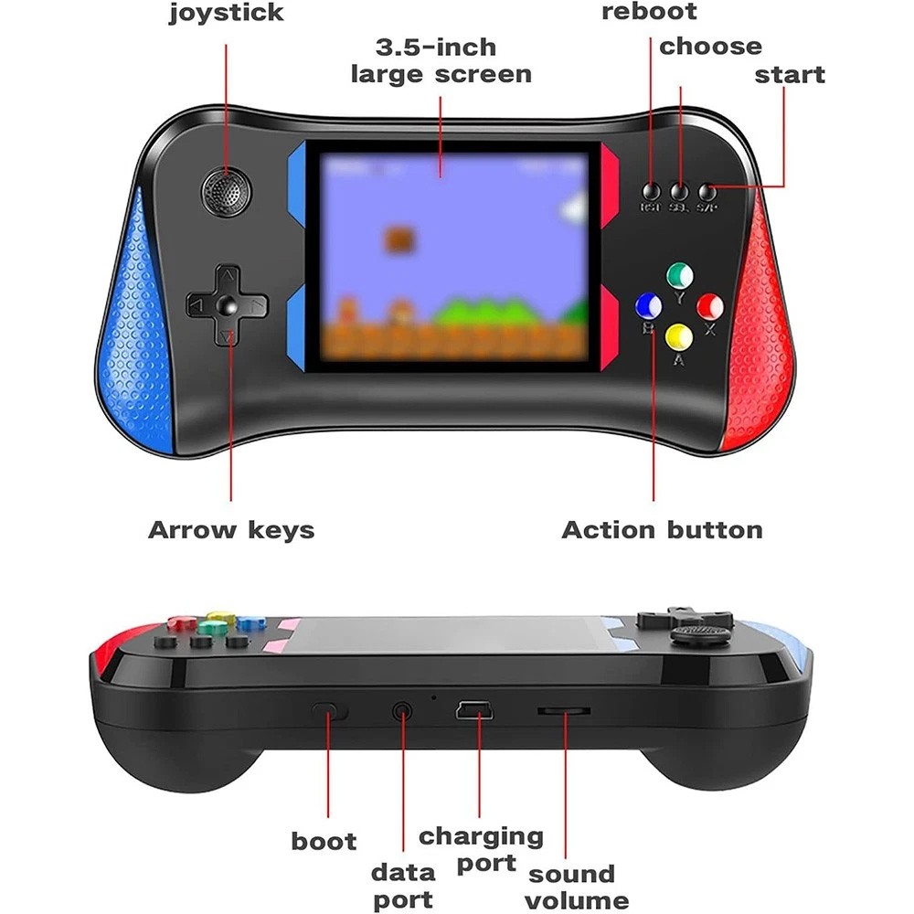 3.5'' 500 Classic Games Handheld Retro Video Game Console Player For Kids Adults