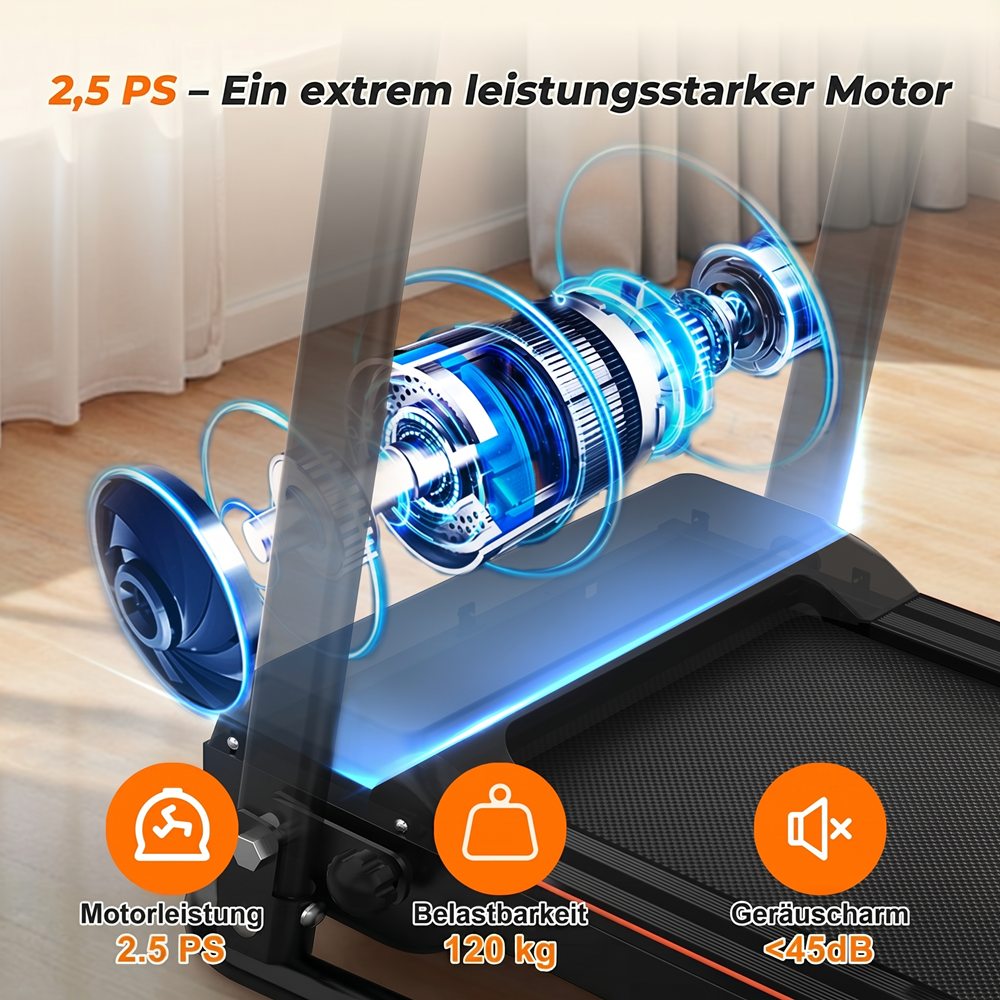EU Treadmills For Home, Advanced Treadmills For Recovery Fitness, Portable Folding Treadmills For Seniors With Optional APP Control, 120Kg Capacity Treadmill