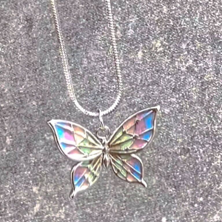 Title 2, Collier papillon coloré arc-en-ciel, chaîne de ...