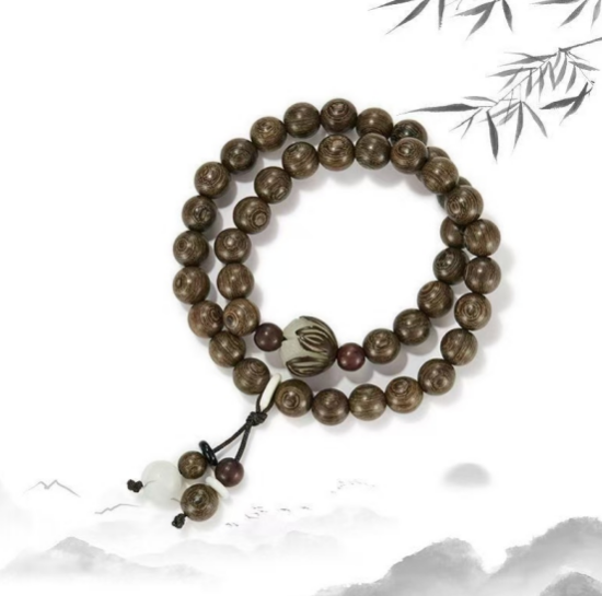 Golden Sandalwood Beaded Bracelet