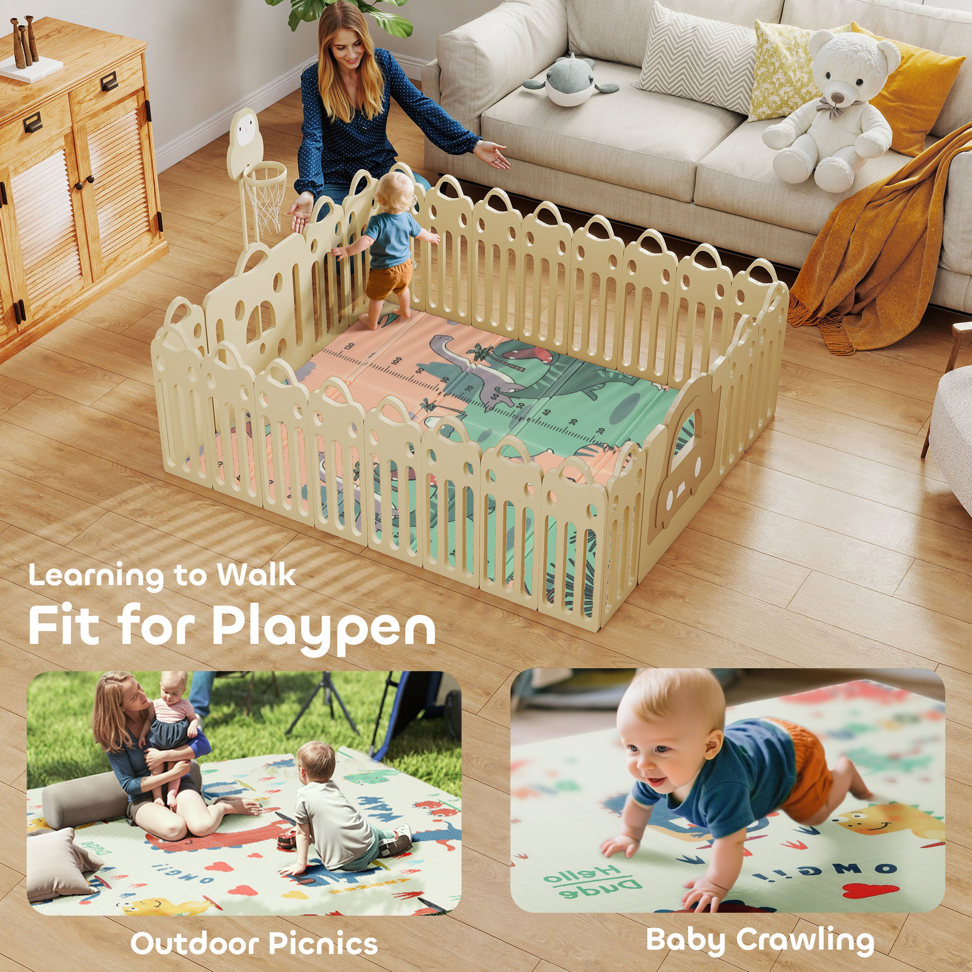 Dinosaur Themed Baby Placemat, Double-sided, Foldable, Waterproof, Suitable — image 11