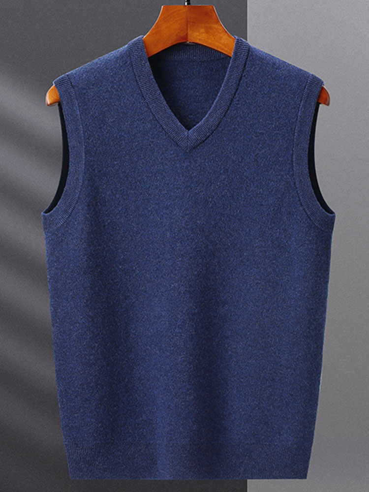 Title 11, Heren Cashmere Vest Mouwloze Trui Zacht en Warm...