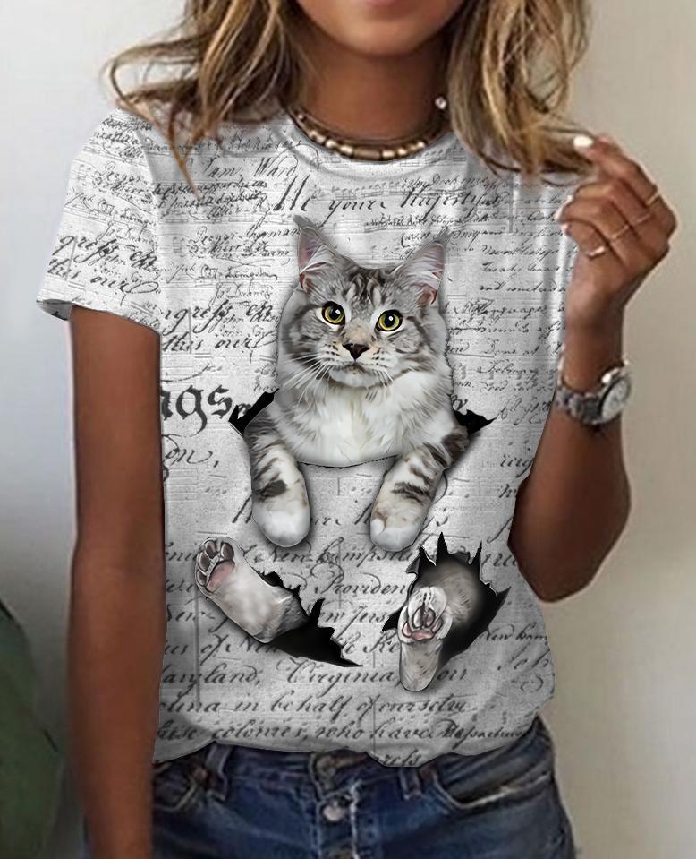 Animal Series Digital 3D Printing Men's And Women's Short-sleeved T-shirt Top