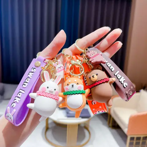 Rabbit Keychain Cartoon Three-dimensional School Bag Hanging Ornaments