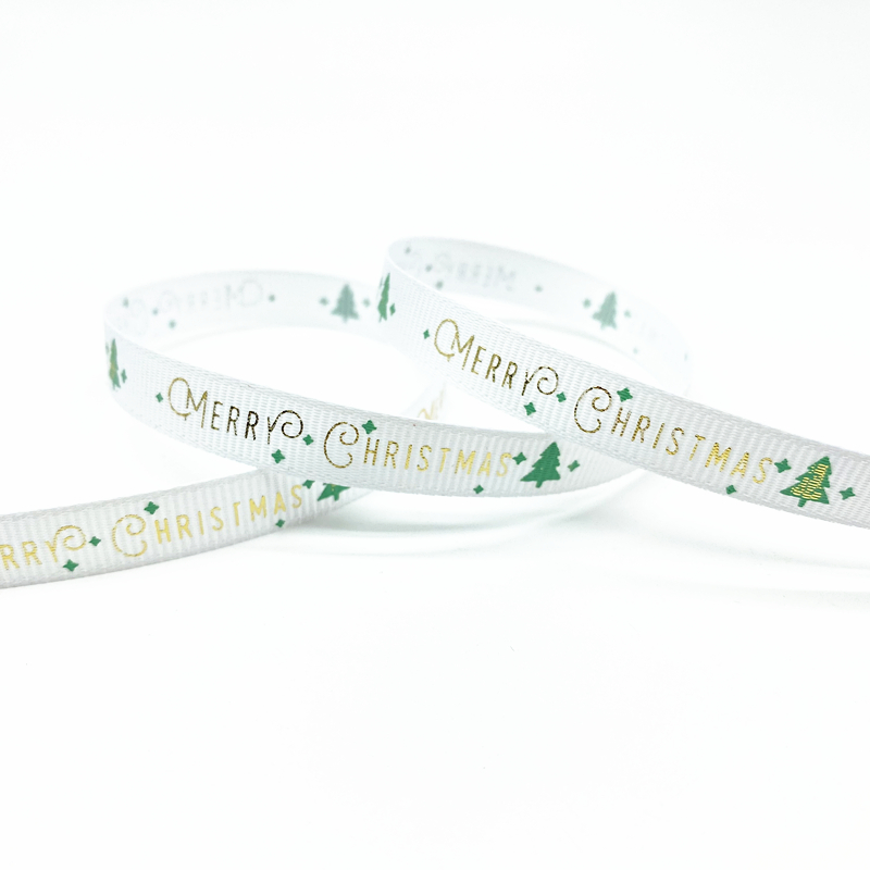 Size 5 10mm Christmas Ribbon Printed Grosgrain Ribbon