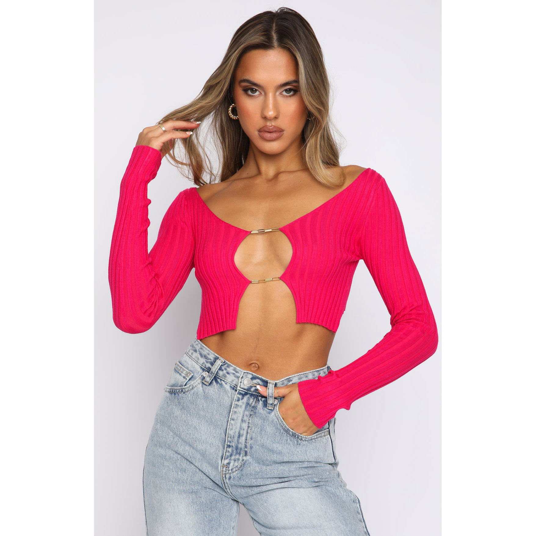 Women's Temperament Commuter Round Neck Knitted Cardigan