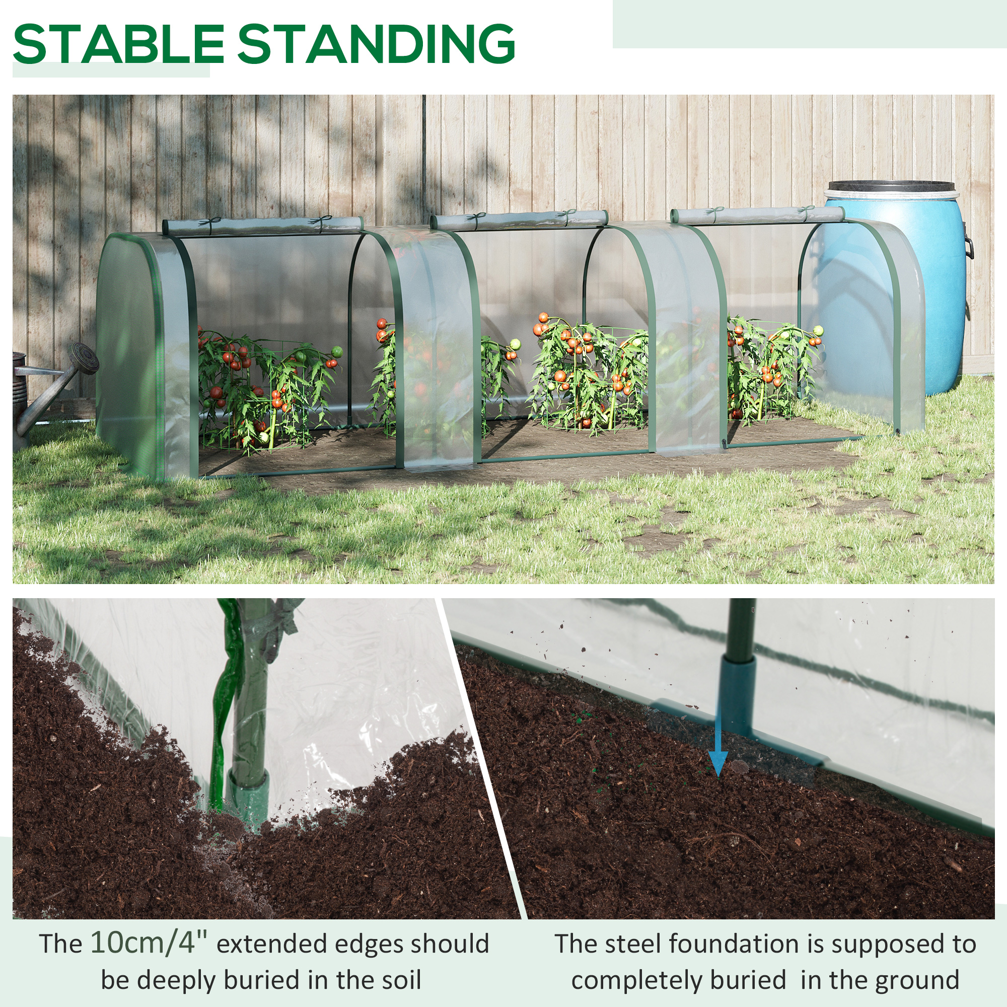295 X 100cm Low Tunnel Greenhouse - Transparent — image 7