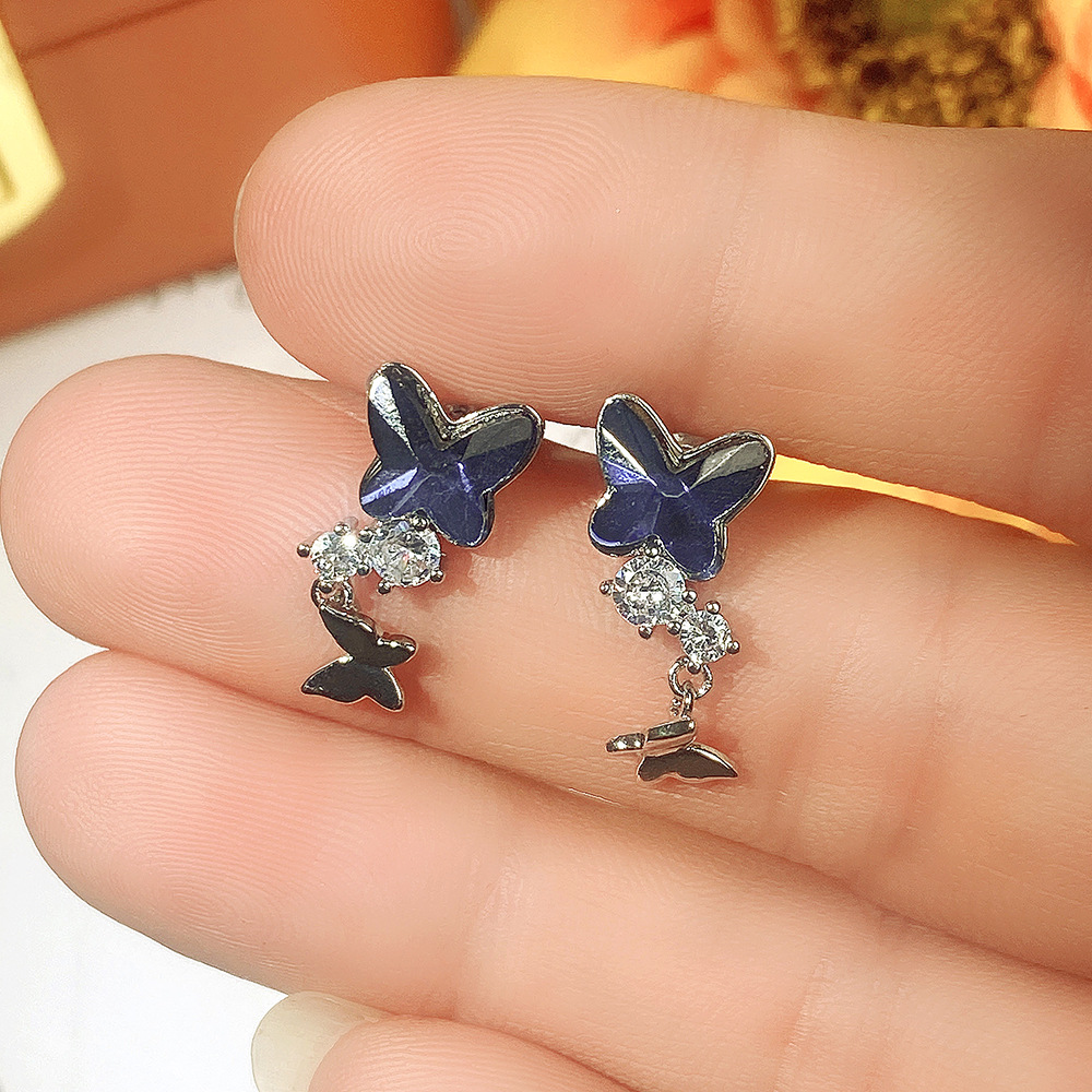 Women's High-grade Crystal Bow Earrings