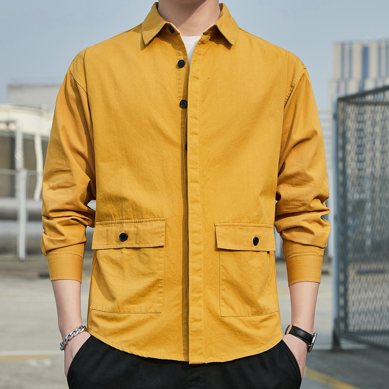 Title 2, New Mens Long-Sleeved Shirt Loose Shirt Toolin...