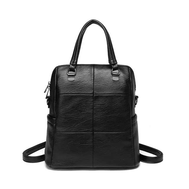 Men's And Women's Large Capacity Fashion Solid Color Schoolbag Black - Shop at LoveMi