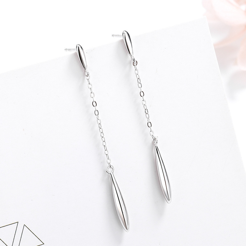 Title 1, S925 Sterling Silver Ear Line Long Tassel Earri...