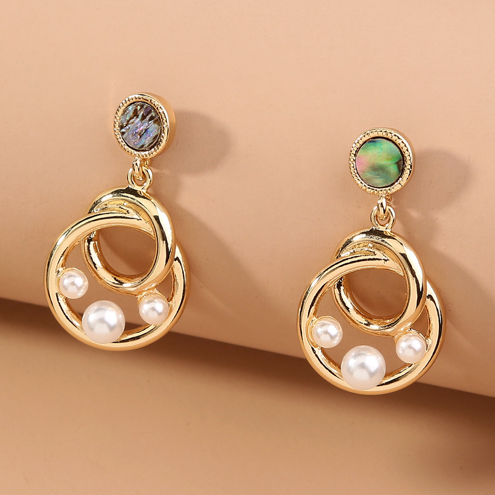 Irregular Retro Simple abalone Shell Stud