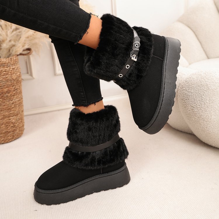 Faux Suede Snow Boots