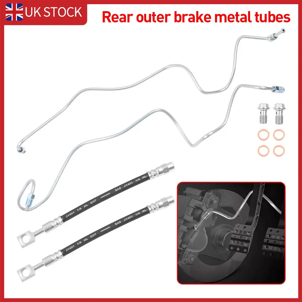 Pair Rear Brake Hoses & Pipes