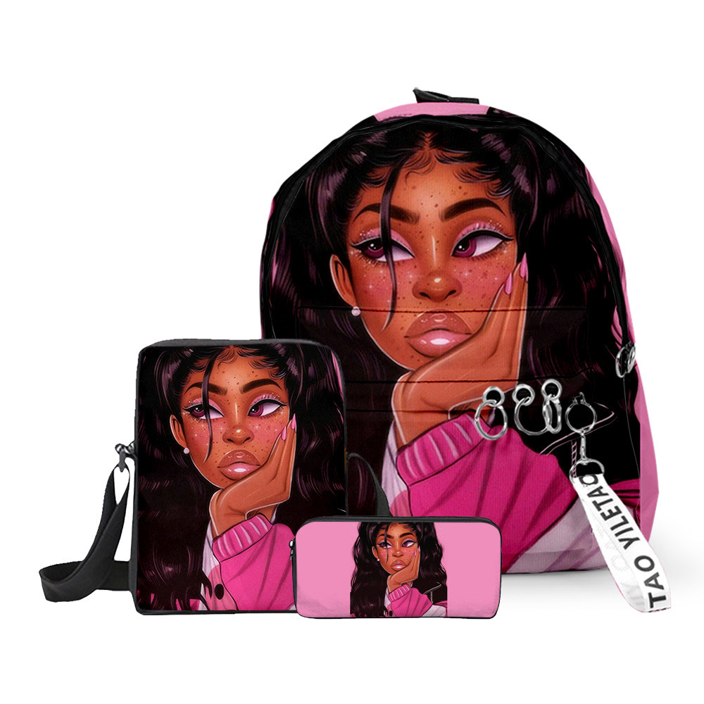 Title 8, Fashion Print Girl Backpack Pen Bag Messenger T...