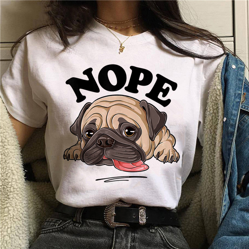 Title 6, Pet Dog Cartoon Print Round Neck Short Sleeve