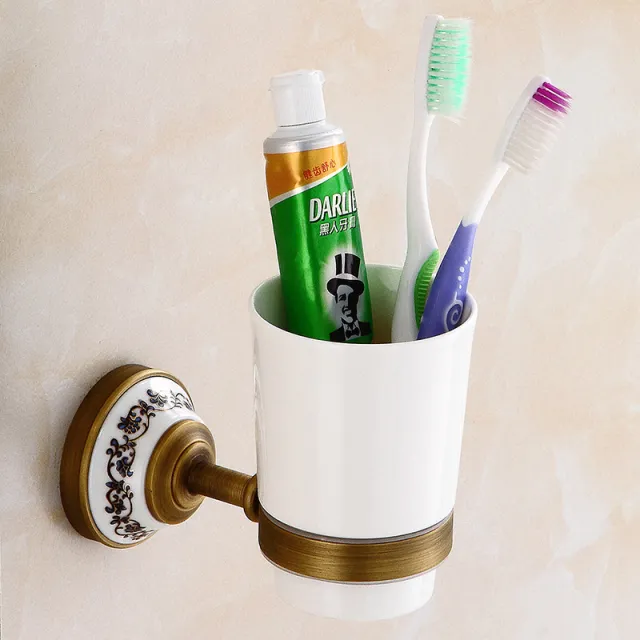 European Style Towel Pendant Set Antique Bath Towel Full Copper Towel Rack Set Single Cup - Shop at LoveMi