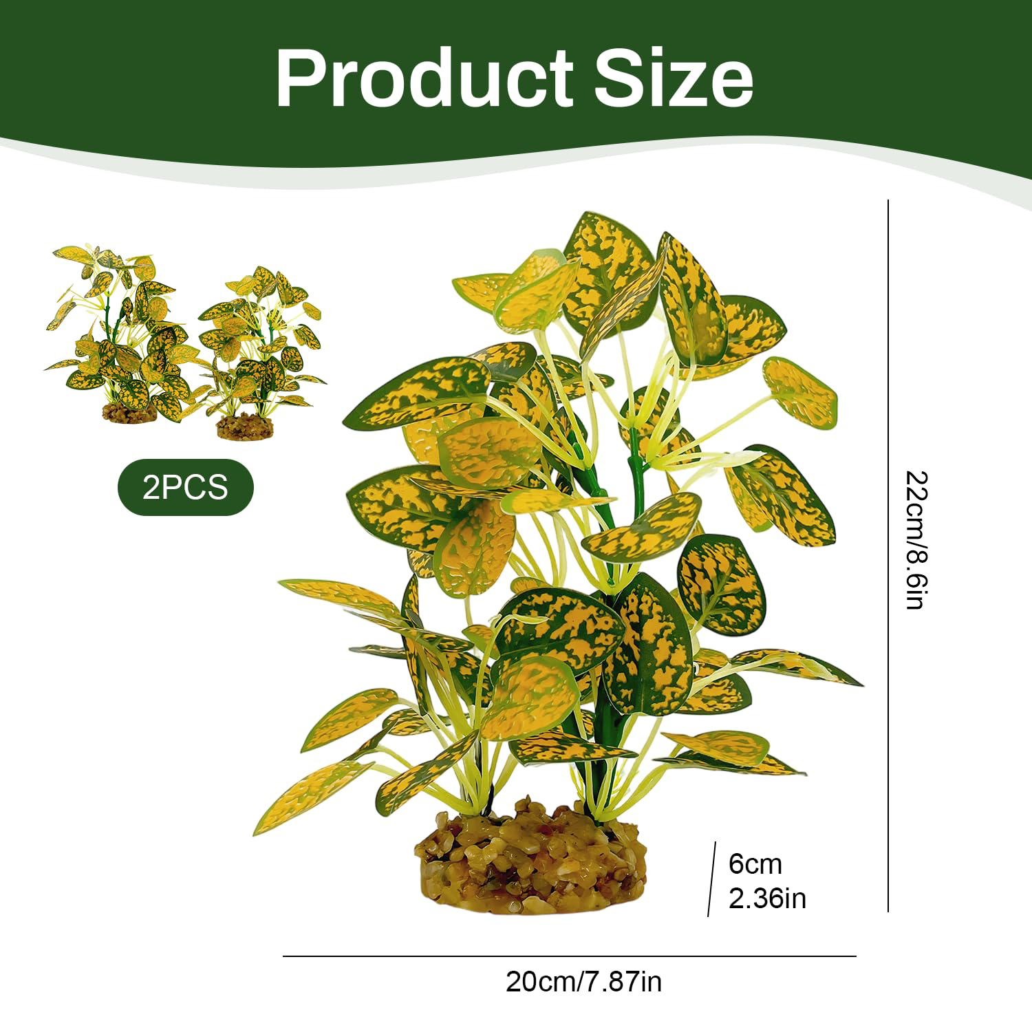 Silk Aquarium Plants 2-Pack, 8.6-inch Artificial Aquarium Silk Plants -  Simulated Fish Habitat Decor, Safe Silk Plants For Aquariums Fish Fishbowl — foto 2