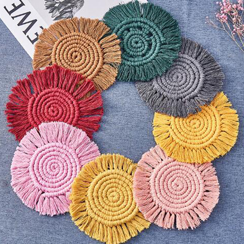 Title 5, Nordic Hand-woven Cotton Decoration Coaster