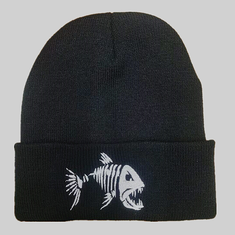 Mermaid Embroidered Warm Knitted Hat — foto 5
