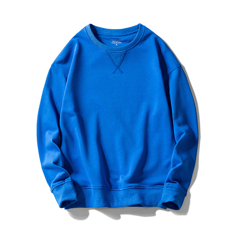 Men's Round Neck Sweater Loose Hip-hop National Trend Solid Color