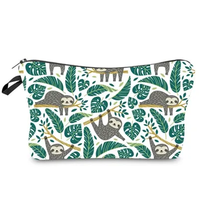 3D Digital Printing Alpacagrass Mud Horse Llama Cosmetic Bag Storage Bag Green - Shop at LoveMi