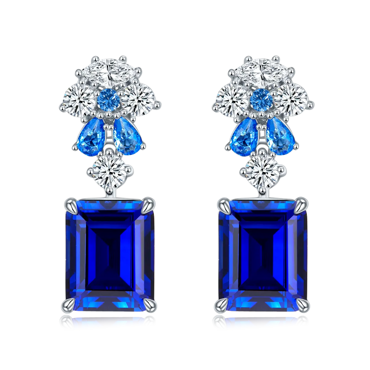 S925 Silver 6.5g 8ct Lab-Created Sapphire Drop