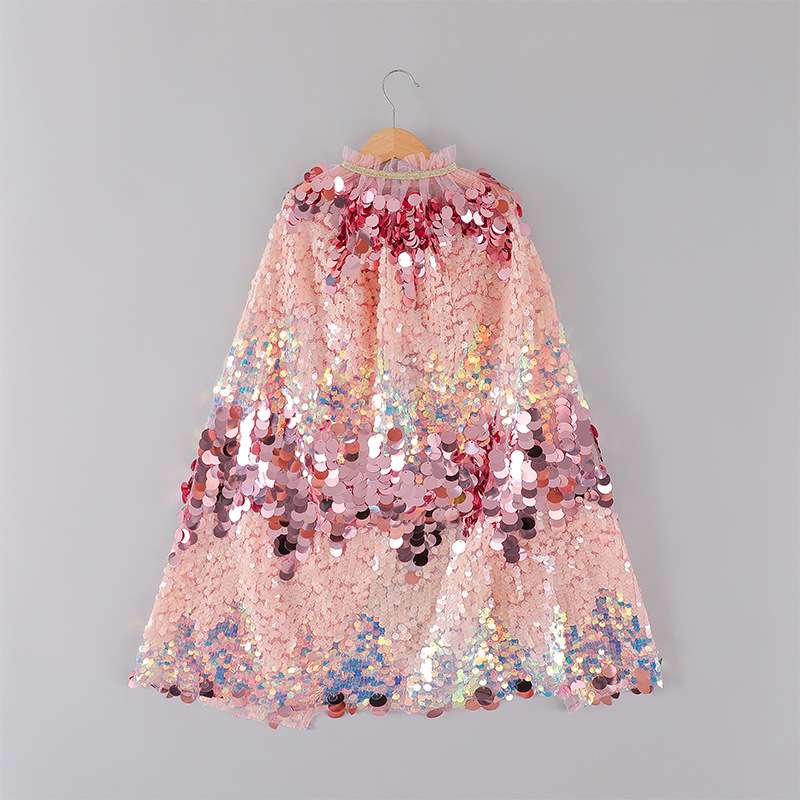 Title 2, Sequin Girls Cloak Cute Long Cloak