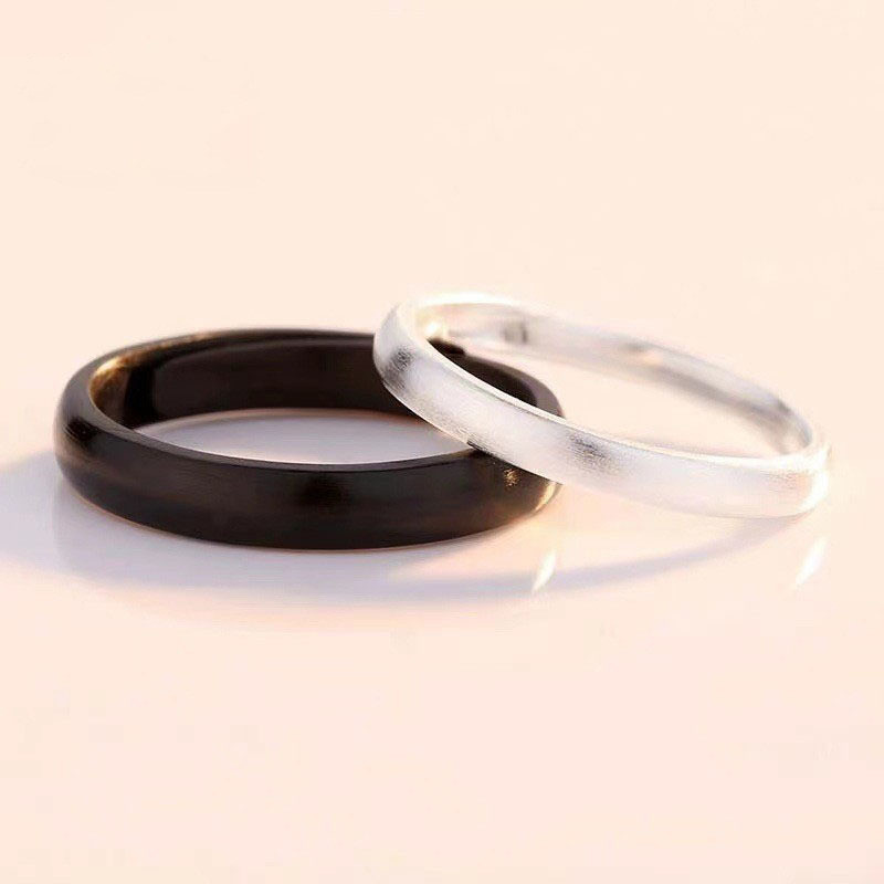 Title 1, Silver Live Mouth Ring Intertvined Love Couple