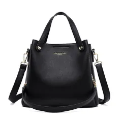 Women's Bag Korean Version Of All-match Bucket Bag Fashionable Atmosphere Trendy Handbag - Black - View 1