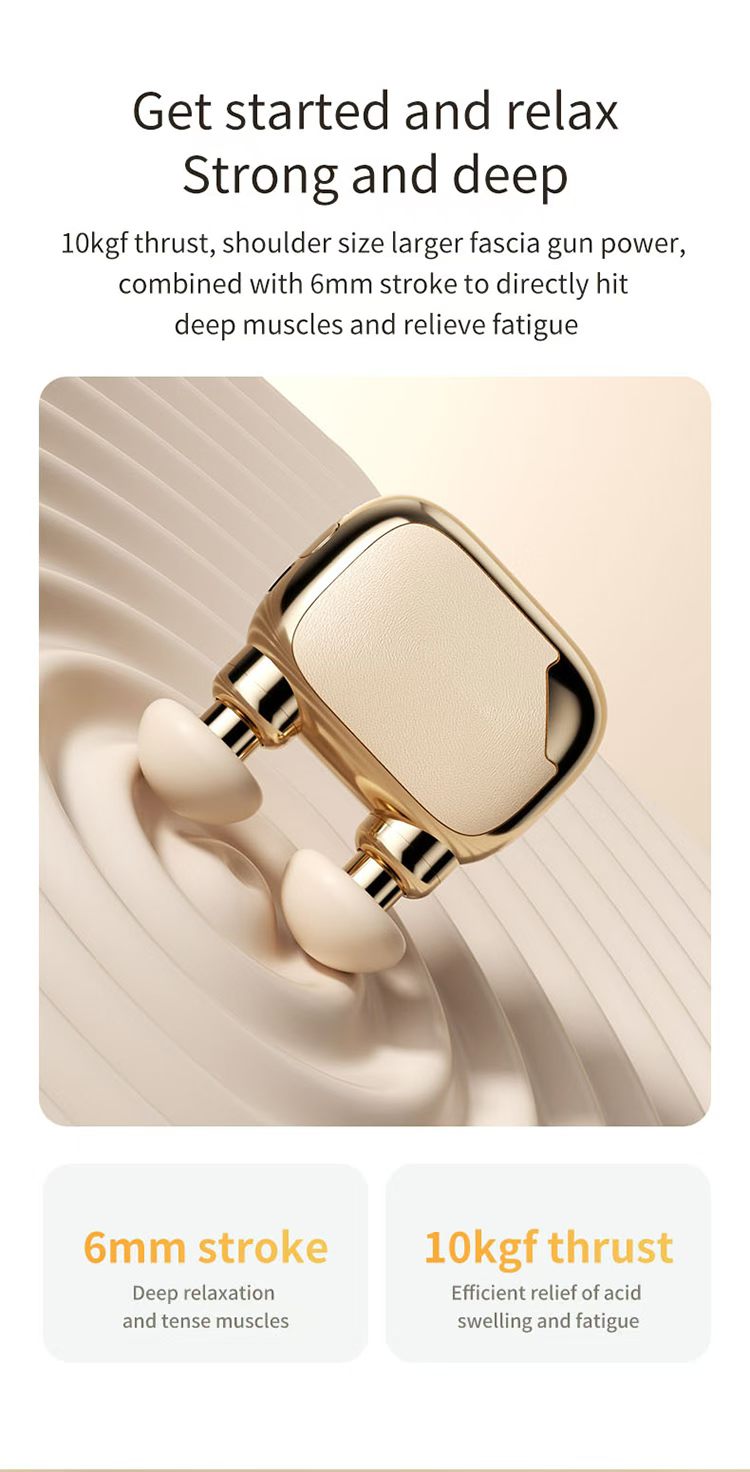 New Upgrade---Mini Muscle Massage Gun Electric Fascia Massager 2 Heads For Neck — image 10