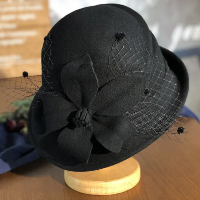 Ladies Dome Mesh British Ladies Elegant Hat Black - Shop at LoveMi