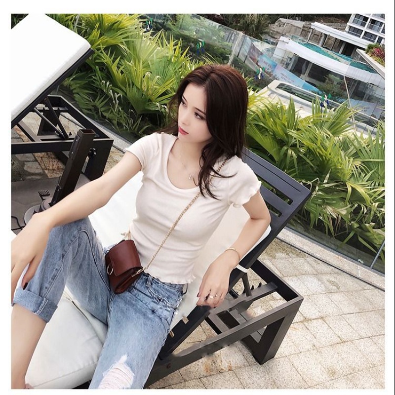 Title 2, Carefully Machine Ear High Waist Short Slim Sho...