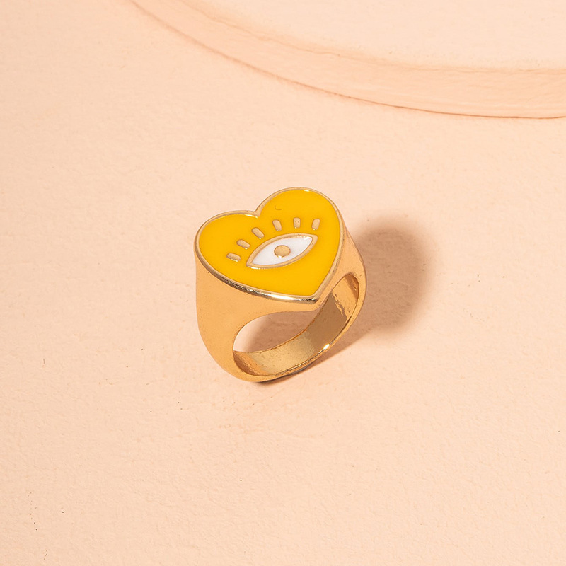 Simple Geometric Alloy Enamel Glaze Women's Ring Personality Allmatch Trend