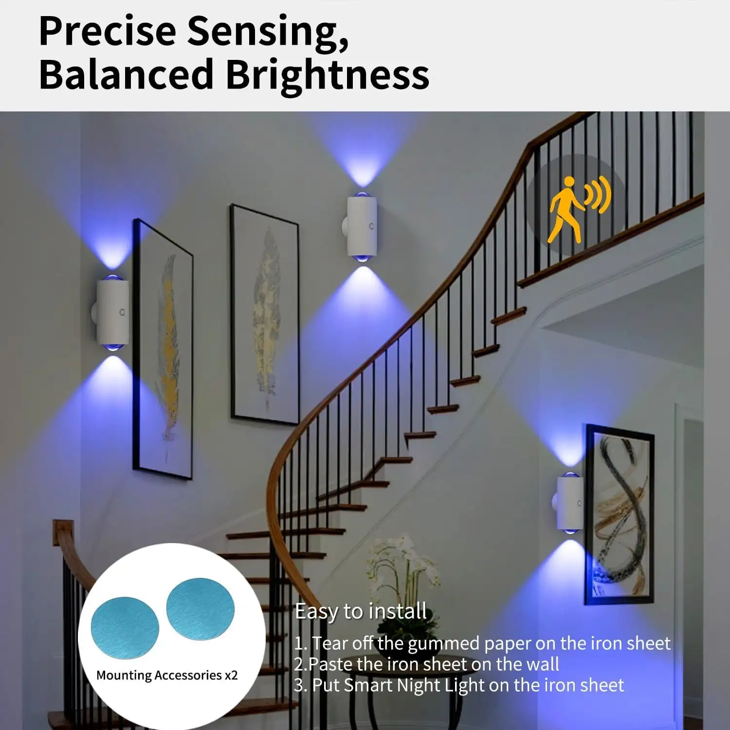 4pcs Rechargeable LED Night Light Wall Lamp Commercial StrobeLight Multi-color Mode Dimmable Indoor Light Magnetic StepLight For Entryway Bedside Desk Closet Be