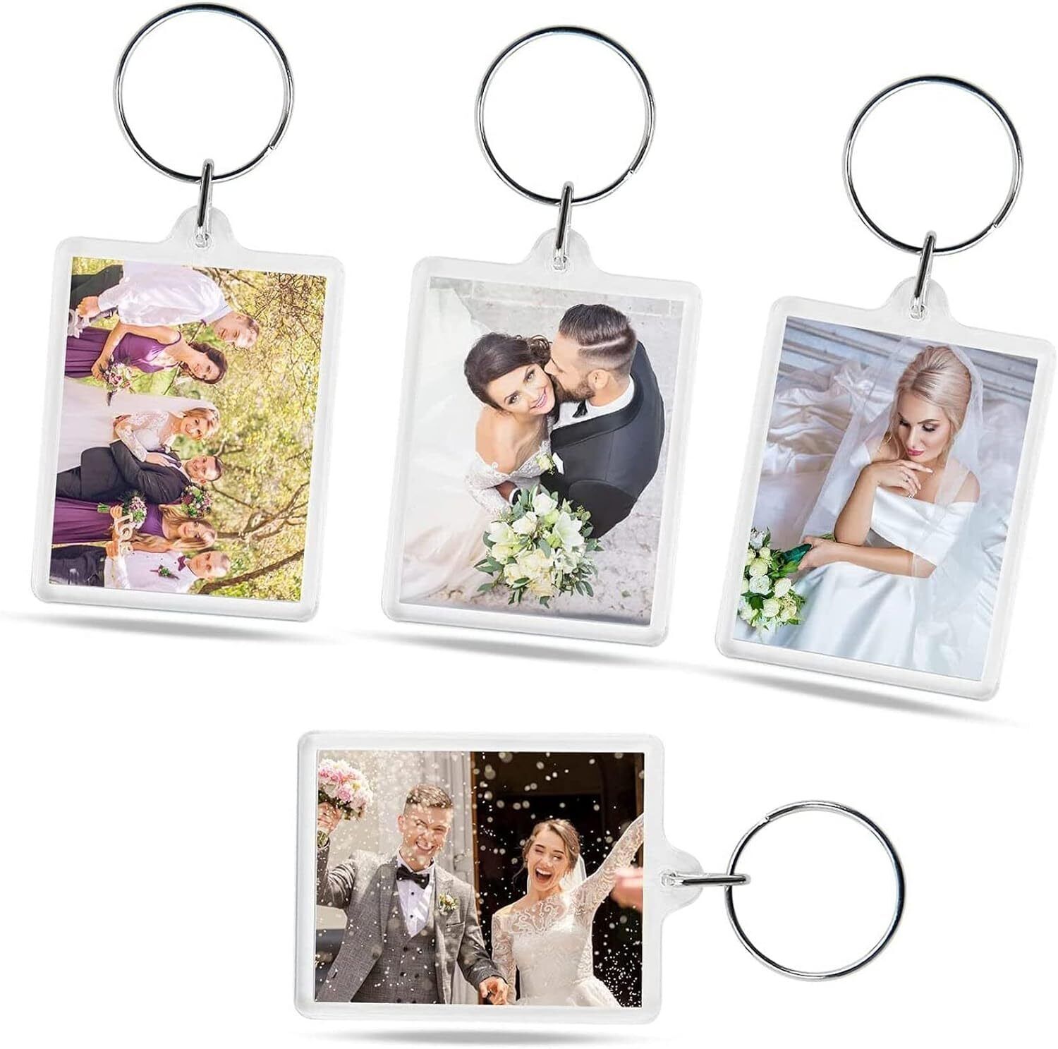 Blank Keyring Acrylic Plastic Passport Photo Key Rings Craft Picture UK — image 7