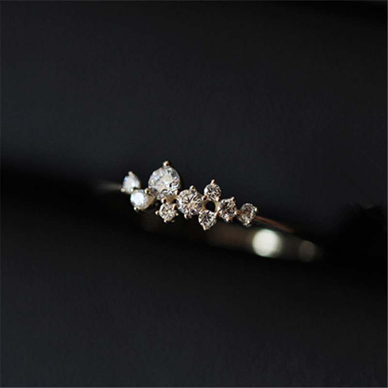 Sterling Silver Classic Irregular Shiny Star Plum Ring Women