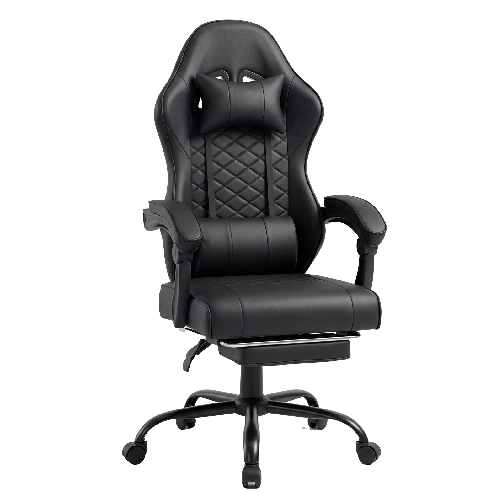 Racing Style Gaming Chair With Footrest,PU Leather,Massage Lumbar