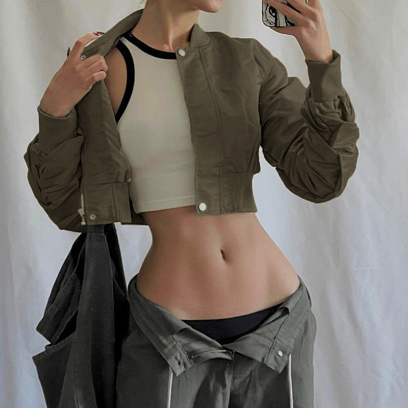 Vintage Flight Staff Buckle Jacket Women's Army Green